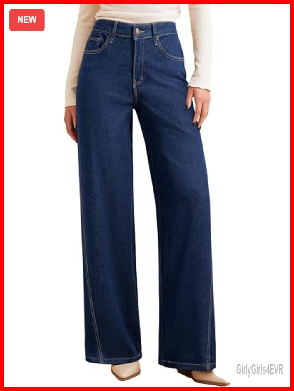 Baggy Wide Leg High Waisted Straight Leg Jeans Denim Pants